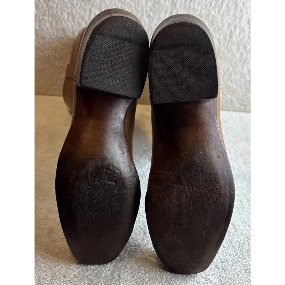 Vintage Lucchese Boots Womens 8 C San Antonio Brown Western Narrow Square Toe